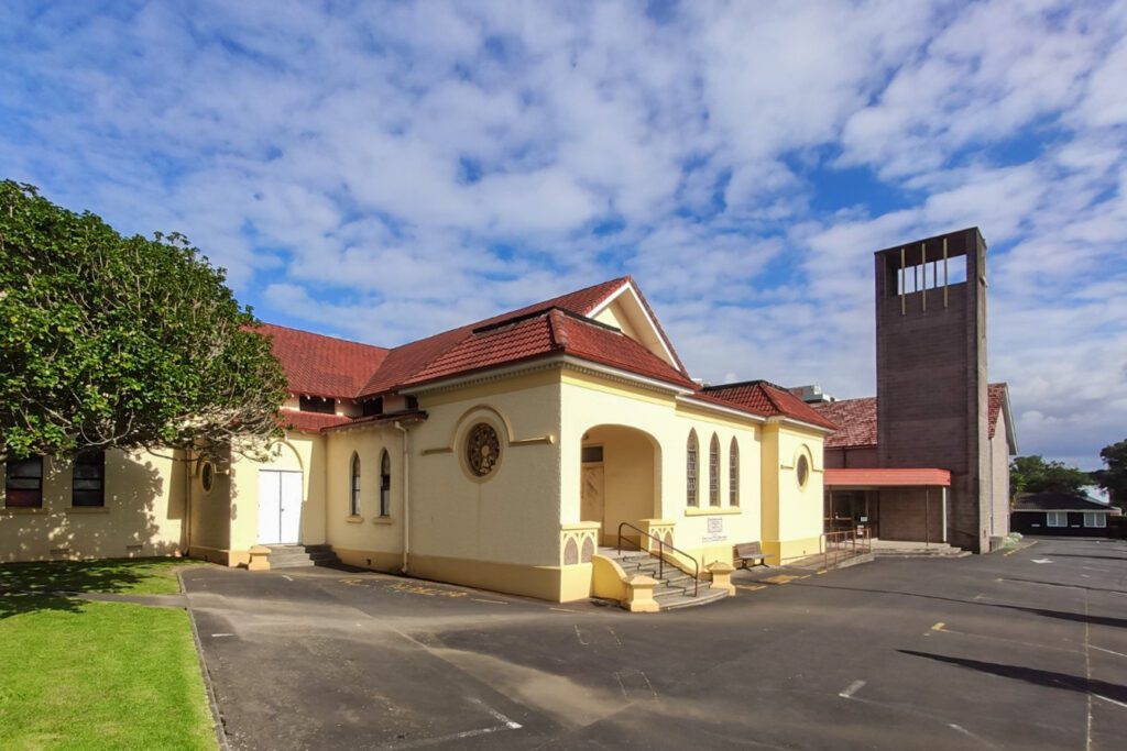 Image of the Takapuna Methodist Church and the Puriri Centre at Cnr Tennyson Ave & Lake Road, Takapuna