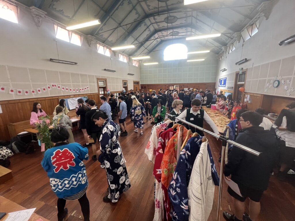 Trying on Kimono at the Karehashi Japanese cultural experience at the Puriri Centre Takapuna